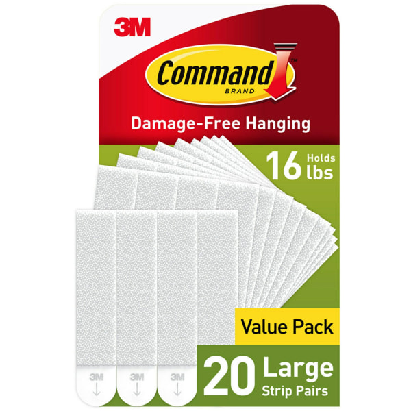 Command Large Picture Hanging Strips  White  Damage Free Hanging  20 Pairs
