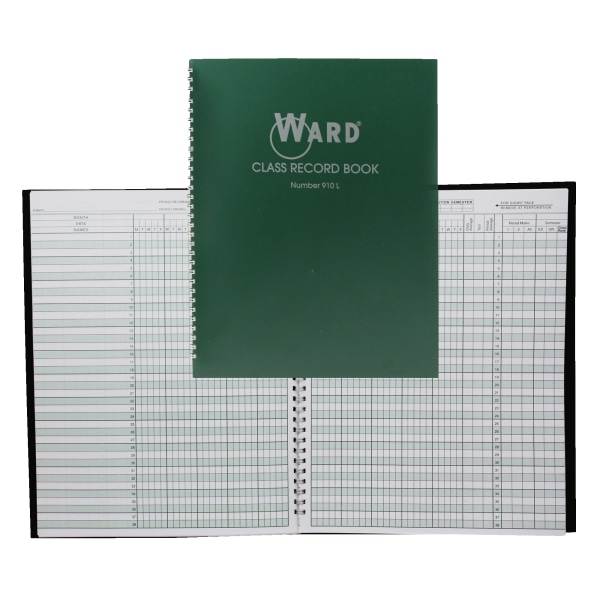 Ward 9-10 Week Class Record Books, Green, Pack Of 4 -  WAR910LBN