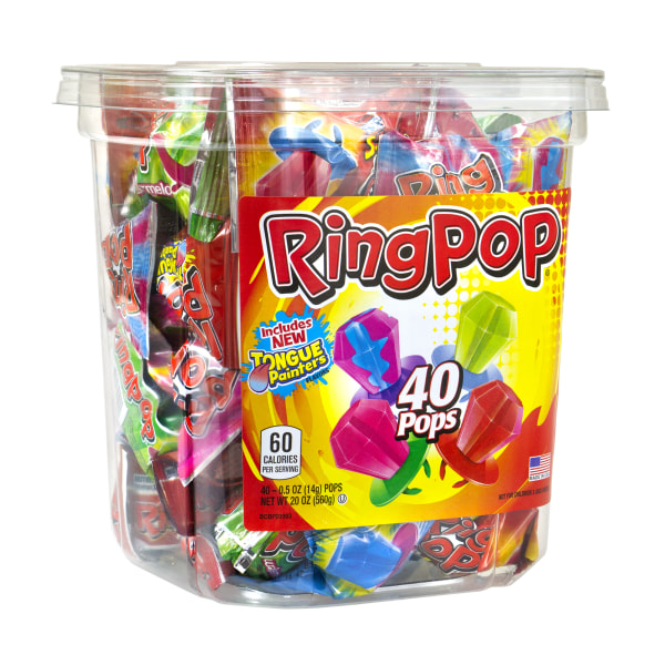 Ring Pop Candy 05 Oz Assorted Flavors Pack Of 40