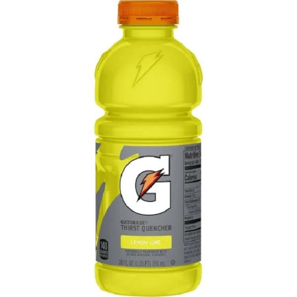 ( best by Jun 10 2024) Gatorade Thirst Quencher Lemon-Lime Sports Drink 20 Fluid Ounce Plastic Bottle, pack 23 