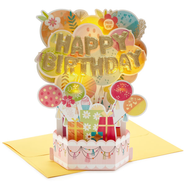 Hallmark Paper Wonder Card, 9-1/2" x 6-9/16", Pastel Balloons