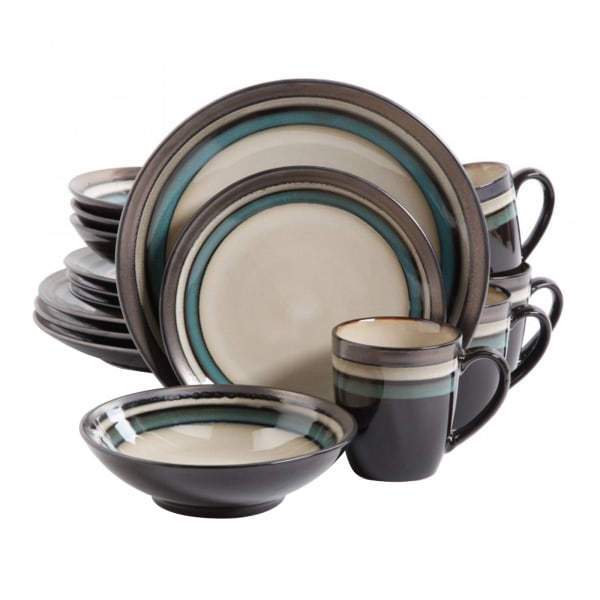 Gibson Elite Lewisville 16-Piece Dinnerware Set, Teal -  99597350M