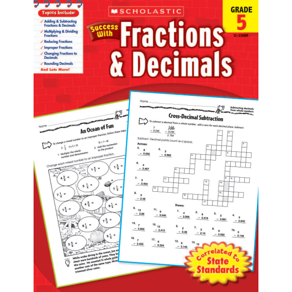 Scholastic Success With: Fractions & Decimals Workbook, Grade 5
