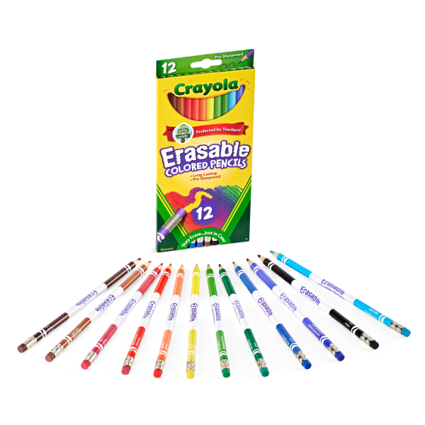 Crayola Erasable Colored Pencils, Pack Of 12 Pencils