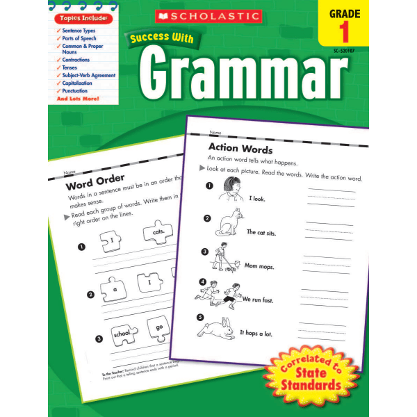 Scholastic Success With: Grammar Workbook, Grade 1