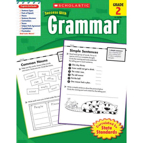 Scholastic Success With: Grammar Workbook, Grade 2