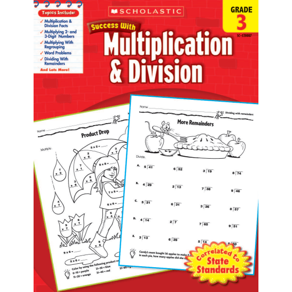 Scholastic Success With: Multiplication & Division Workbook, Grade 3