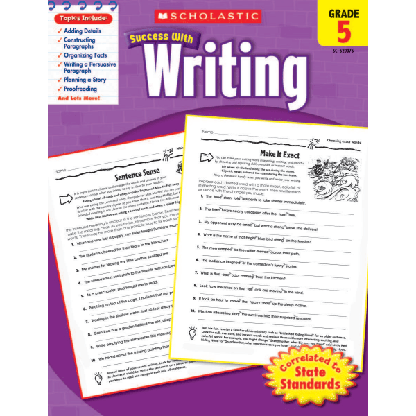 Scholastic Success With: Writing Workbook, Grade 5