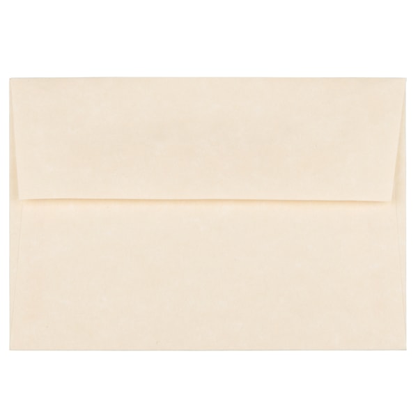 JAM Paper Booklet Envelopes, #4 Bar (A1), Gummed Seal, 30% Recycled, Natural, Pack Of 25