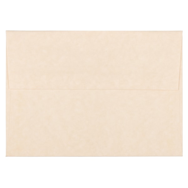 JAM Paper Parchment Booklet Invitation Envelopes, A6, Gummed Seal, 30% Recycled, Natural, Pack Of 25