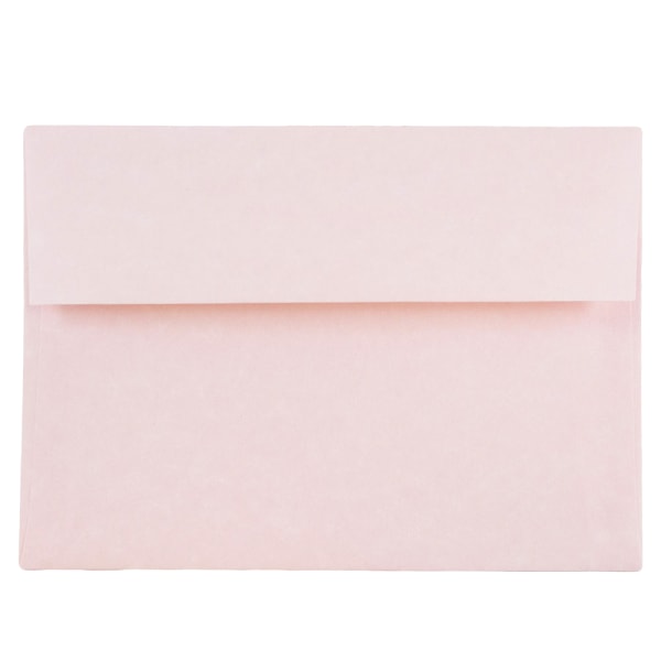 JAM Paper Parchment Booklet Invitation Envelopes, A7, Gummed Seal, 30% Recycled, Pink Ice, Pack Of 25