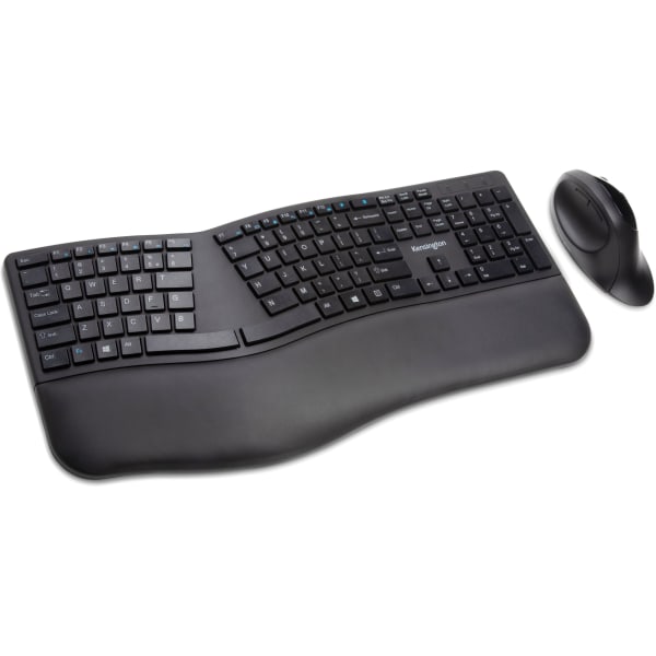 Photos - Keyboard Kensington Pro Fit Ergo Wireless  and Mouse-Black - USB Wireless Bluetooth/RF 4.0 2.40 GHz  - Black - USB Wi 