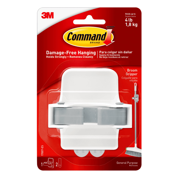 Command Broom Gripper, 1 Gripper, 2 Strips Per Pack