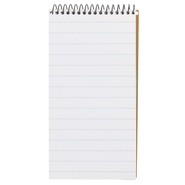 TOPS Second Nature 100% Recycled Reporter's Notebook, 4" x 8", 1 Subject, Pitman Ruled, 70 Sheets, White