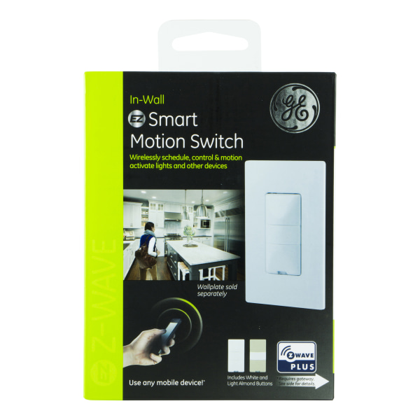 GE Z-Wave Plus Smart Motion In-Wall Tap Switch, White, 26931