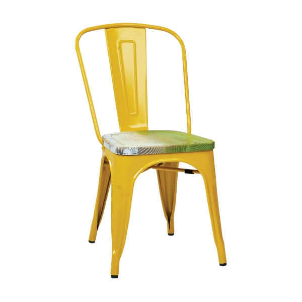 Office Star Bristow Armless Chairs with Wood Seats, Pine Alice/Yellow, Set Of 4 Chairs - BRW2910A4-C307 - Furniture Bring a rustic charm to your home with these chair sku BRW2910A4-C307