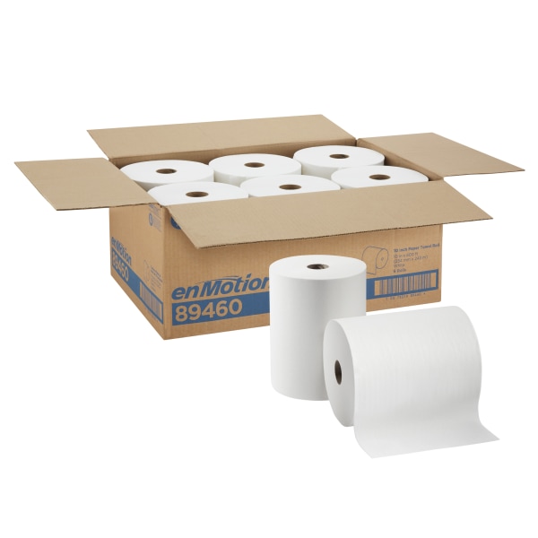 Enmotion Roll Towels  White  10 In. X 800 Ft.  6 Rolls Per Case