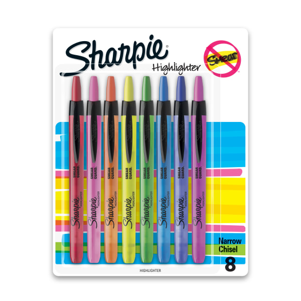 UPC 071641281011 product image for Sharpie® Retractable Highlighters, Chisel Tip, Assorted, 8 Count | upcitemdb.com