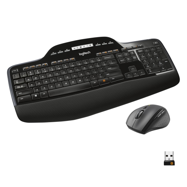 Logitech MK710 Wireless Straight Full Size Keyboard and Right-Handed Optical Mouse