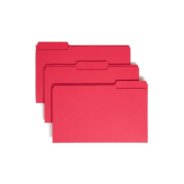 UPC 086486177436 product image for Smead® Color File Folders, Legal Size, 1/3 Cut, Red, Box Of 100 | upcitemdb.com