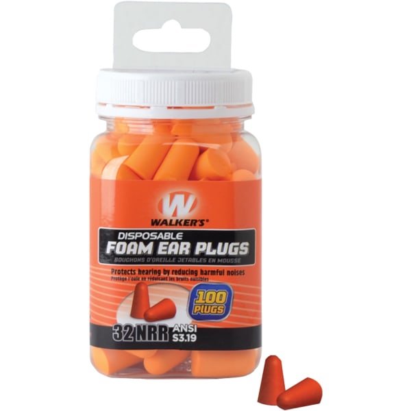 Walkers Game Ear Foam Ear Plugs 1 Size Red Jar Of 100 Ear Plugs