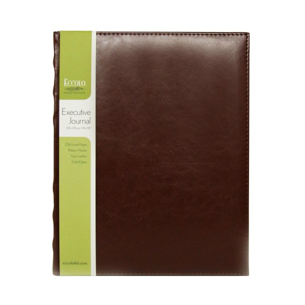 Eccolo Executive Journal, 8" x 10", 256 Pages, Brown