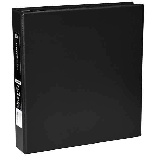 Office Depot® Heavy-Duty Easy-Open 3-Ring Binder, 1 1/2"" D-Rings, 49% Recycled, Black -  OD03036