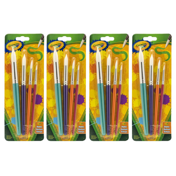 UPC 194629007790 product image for Crayola� Big Paintbrush Set, Round, 4 Brushes Per Pack, Set Of 4 Packs | upcitemdb.com