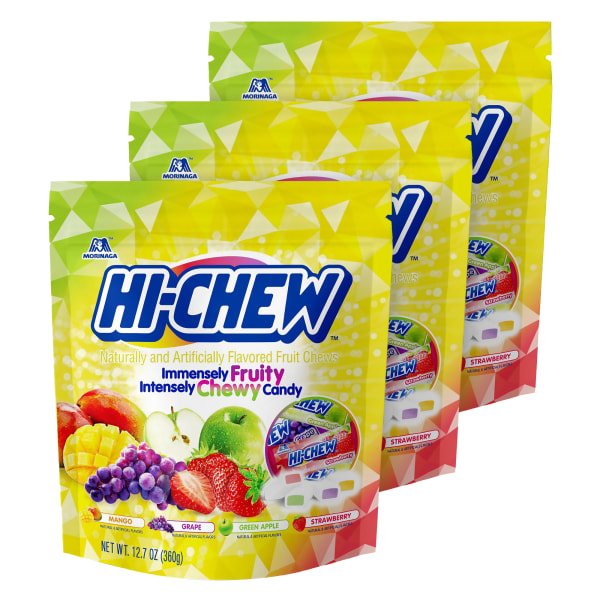 HiChew Chewy Fruit Candy Assorted Flavors 14 Oz Pack Of 3