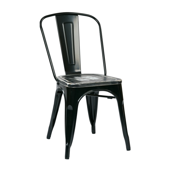 Office Star Bristow Armless Chairs with Wood Seats, Ash Crazy Horse/Black, Set Of 4 Chairs - BRW293A4-C306 - Furniture Bring a rustic charm to your home with these chair sku BRW293A4-C306