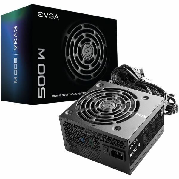 EVGA 500W 80Plus Power Supply Unit (100-W1-0500-KR) - Internal - 12 V DC Output - 500 W - 1 +12V Rails