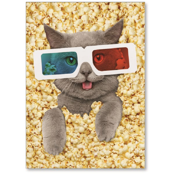 Viabella Fun Birthday Greeting Card With Envelope, 3-D Cat, 5"" x 7 -  17958
