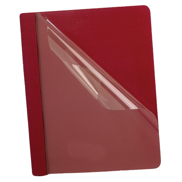 Oxford� Premium Clear Front Report Covers, 8 1/2" x 11", Red, Pack Of 25