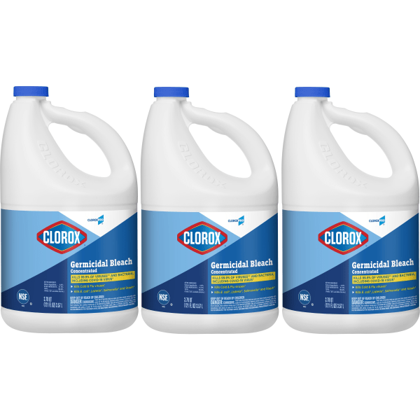 Clorox, CLO30966CT, Commercial Solutions Germicidal Bleach, 3 / Carton, Clear