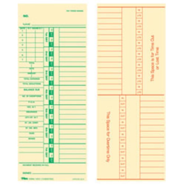 UPC 025932125713 product image for TOPS® Time Cards (Replaces Original Card 10-800762), Numbered Days, 2-Sided, 9