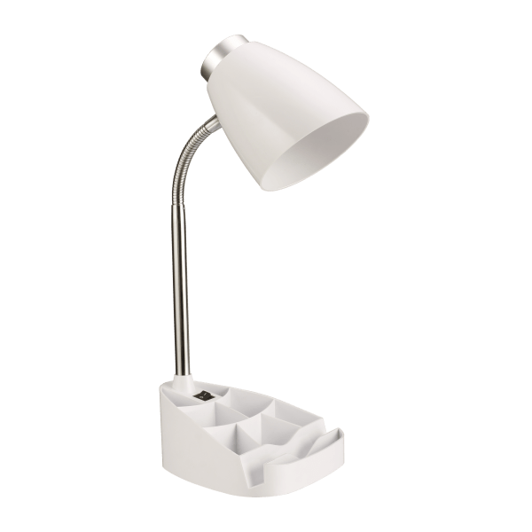 Photos - Other Furniture Holder LimeLights Gooseneck Organizer Desk Lamp, Adjustable Height, White Shade/White Base 