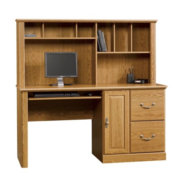Sauder® Orchard Hills 59""W Computer Desk With Hutch, Carolina Oak -  401354