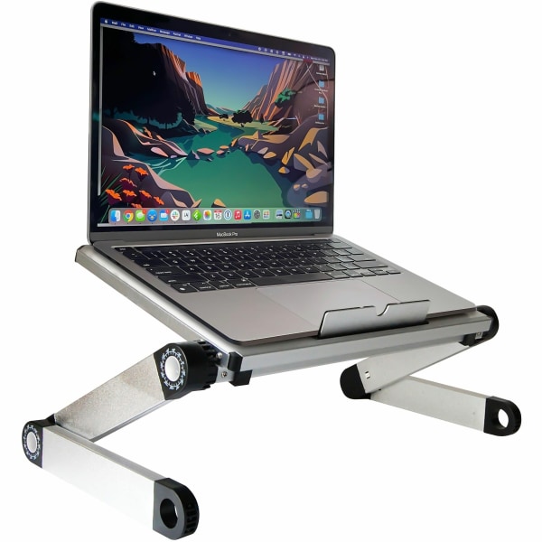 Workez Lightweight Aluminum Ergonomic Adjustable Lap Desk, Silver