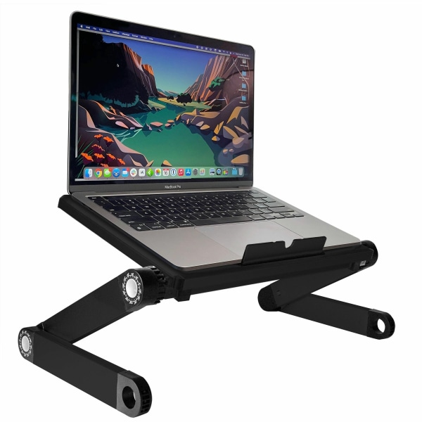 WorkEZ Light Black Lightweight Adjustable Aluminum Laptop Stand & Lap Desk - Ergonomic laptop cooling riser desktop stand - WEL-BLACK - Office Supplies  Simple, Lightweight, and Compact - WorkEZ Light m sku WEL-BLACK