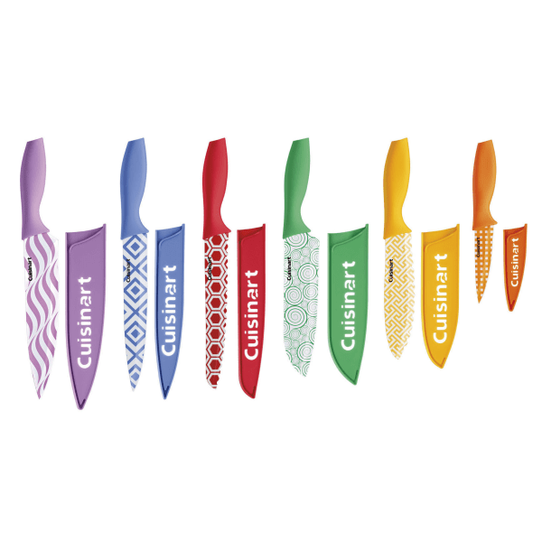 Photos - Bakeware Cuisinart Printed 12-Piece Knife Set With Blade Guards, Assorted Colors 