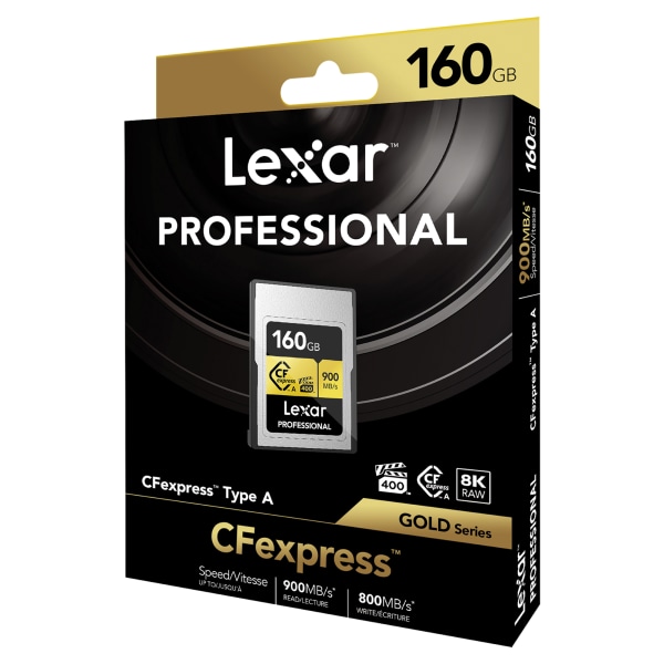 Lexar GOLD Series Professional CFexpress Class 4 Type-A Compact Flash Memory Card, 160GB, LCAGOLD160G-RNENG