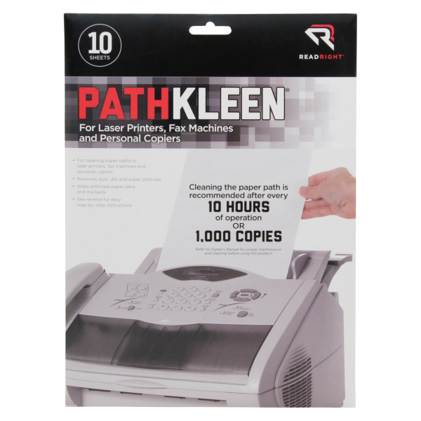 Read Right  REARR1237  PathKleen Paper Path Cleaning Sheets  10 / Pack