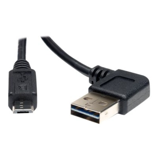 Tripp Lite 3ft USB 2.0 High Speed Cable Reversible Right/Left Angle A to Micro B M/M - (Reversible Right / Left Angle A to Micro-B M/M) 3-ft. - UR050-003-RA - Electronics Tripp Lite UR050-003-RA, 3ft USB 2.0 Right Angle A sku UR050-003-RA