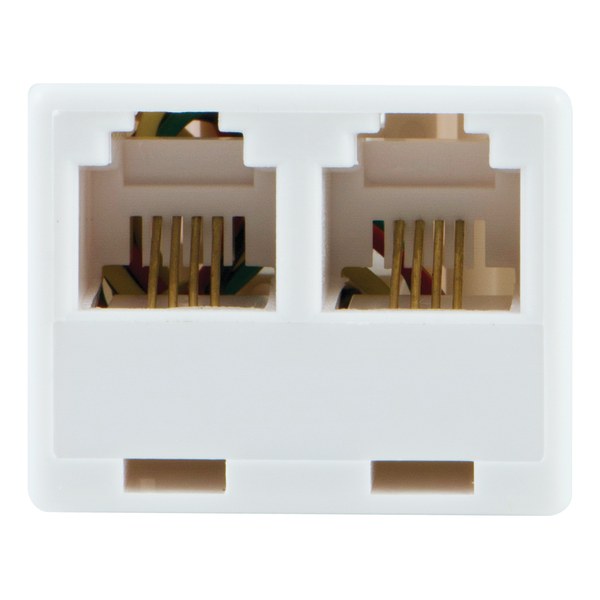 UPC 030878765701 product image for Power Gear In-line Duplex Adapter, 4C, White, 76570 | upcitemdb.com