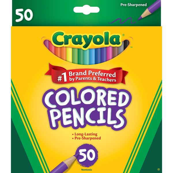 Crayola® Colored Pencils, Assorted Colors, Box Of 50 Color Pencils