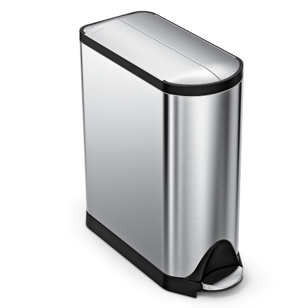 simplehuman 45L Butterfly Lid Kitchen Step Trash Can Stainless Steel