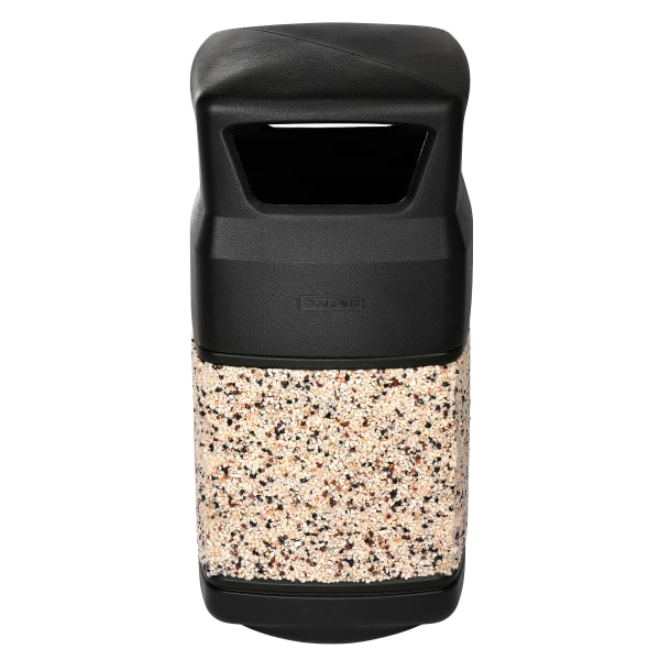 Alpine 16-Gallon Outdoor Commercial Trash Can, Dome Lid, Black/Decorative