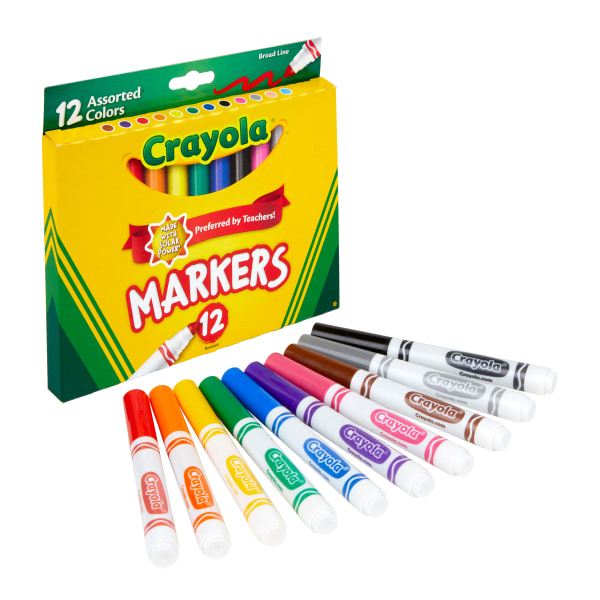 UPC 071662077129 product image for Crayola® Broad Line Markers, Assorted Classic And Bright Colors, Box Of 12 | upcitemdb.com