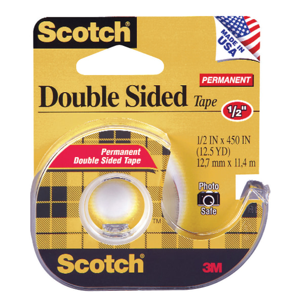 137 Photo-Safe Double-Sided Tape In Dispenser, 1/2" x 450", Clear