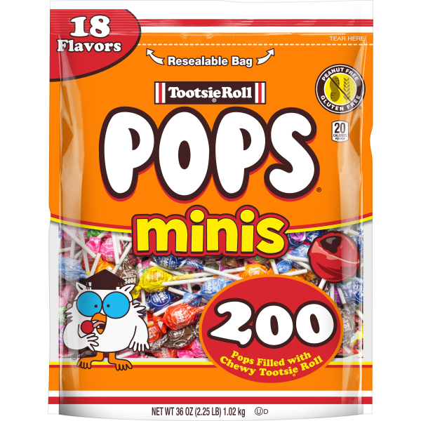Tootsie Roll Pops Miniature Lollipops, Assorted Flavors, 36 oz., 200 Pieces (CRM04200)